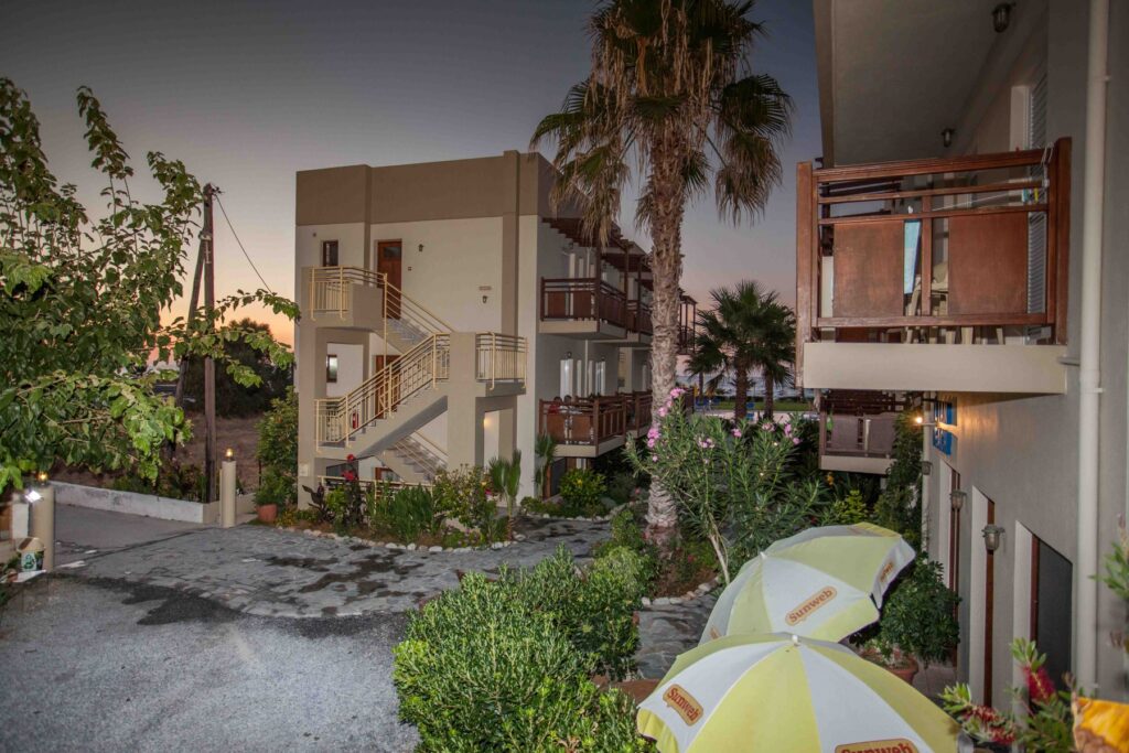Ilian Beach Apartments grounds in Myssiria, Rethymno
